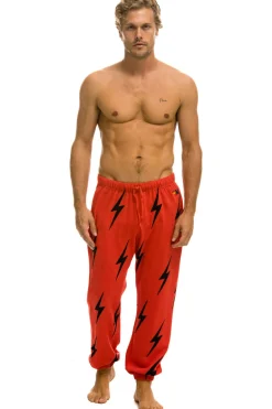 Sweatpants | Aviator Nation BOLT STITCH REPEAT SWEATPANTS - RED // BLACK RED//BLACK