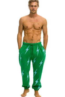 Sweatpants | Aviator Nation BOLT STITCH REPEAT SWEATPANTS - KELLY GREEN // BLUE KELLYGREEN//BLUE