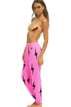 Sweatpants | Aviator Nation BOLT STITCH REPEAT SWEATPANTS - NEON PINK // BLACK NEONPINK//BLACK