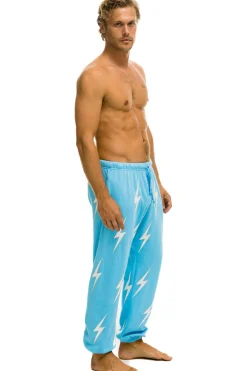 Sweatpants | Aviator Nation BOLT STITCH REPEAT SWEATPANTS - SKY // WHITE SKY//WHITE