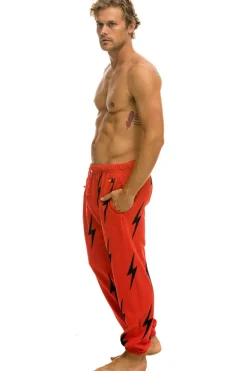 Sweatpants | Aviator Nation BOLT STITCH REPEAT SWEATPANTS - RED // BLACK RED//BLACK