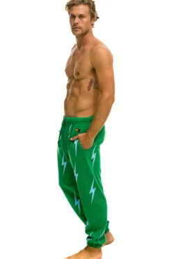 Sweatpants | Aviator Nation BOLT STITCH REPEAT SWEATPANTS - KELLY GREEN // BLUE KELLYGREEN//BLUE