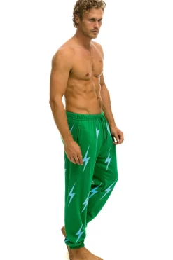 Sweatpants | Aviator Nation BOLT STITCH REPEAT SWEATPANTS - KELLY GREEN // BLUE KELLYGREEN//BLUE