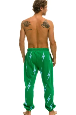 Sweatpants | Aviator Nation BOLT STITCH REPEAT SWEATPANTS - KELLY GREEN // BLUE KELLYGREEN//BLUE