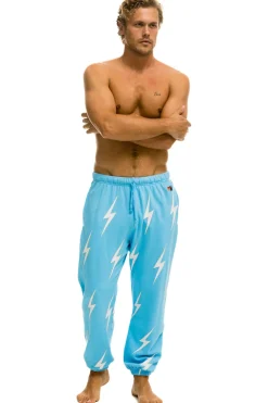 Sweatpants | Aviator Nation BOLT STITCH REPEAT SWEATPANTS - SKY // WHITE SKY//WHITE