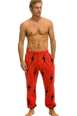 Sweatpants | Aviator Nation BOLT STITCH REPEAT SWEATPANTS - RED // BLACK RED//BLACK