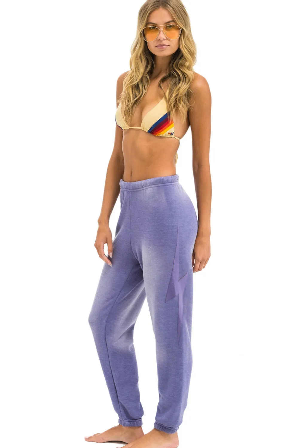 Sweatpants | Aviator Nation BOLT STITCH SWEATPANTS - FADED GRAPE FADEDGRAPE