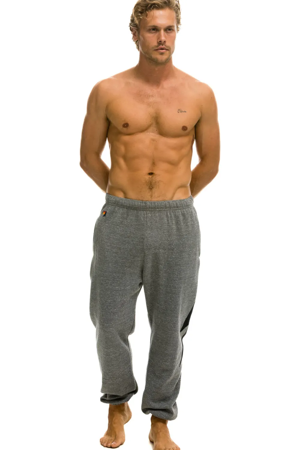 Sweatpants | Aviator Nation BOLT STITCH SWEATPANTS - HEATHER GREY // BLACK HEATHERGREY//BLACK