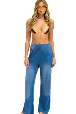 Sweatpants | Aviator Nation BOLT STITCH WIDE LEG POCKET SWEATPANTS - FADED WATER FADEDWATER