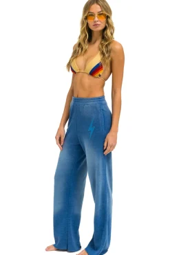 Sweatpants | Aviator Nation BOLT STITCH WIDE LEG POCKET SWEATPANTS - FADED WATER FADEDWATER