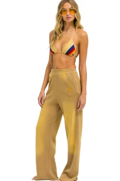 Sweatpants | Aviator Nation BOLT STITCH WIDE LEG POCKET SWEATPANTS - FADED TAN FADEDTAN