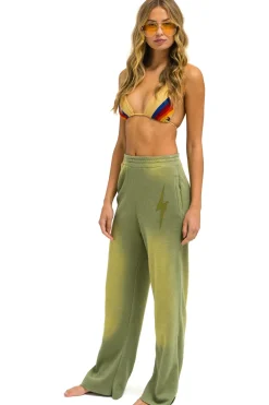 Sweatpants | Aviator Nation BOLT STITCH WIDE LEG POCKET SWEATPANTS - FADED ARMY FADEDARMY