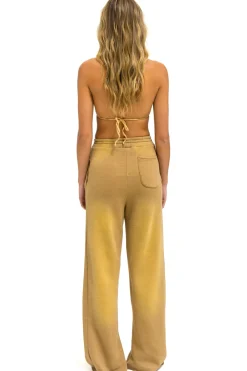 Sweatpants | Aviator Nation BOLT STITCH WIDE LEG POCKET SWEATPANTS - FADED TAN FADEDTAN