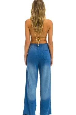 Sweatpants | Aviator Nation BOLT STITCH WIDE LEG POCKET SWEATPANTS - FADED WATER FADEDWATER