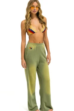 Sweatpants | Aviator Nation BOLT STITCH WIDE LEG POCKET SWEATPANTS - FADED ARMY FADEDARMY