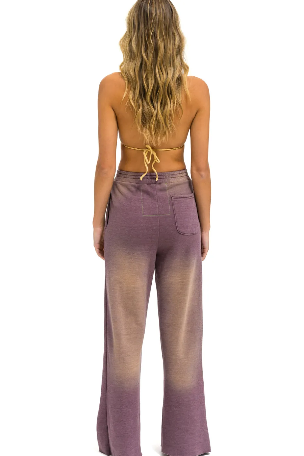 Sweatpants | Aviator Nation BOLT STITCH WIDE LEG POCKET SWEATPANTS - FADED MOCHA FADEDMOCHA