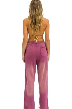 Sweatpants | Aviator Nation BOLT STITCH WIDE LEG POCKET SWEATPANTS - FADED BERRY FADEDBERRY