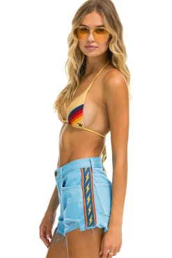 Denim | Denim | Aviator Nation BOLT STRIPE BOYFRIEND CUTOFF JEAN SHORTS - SKY