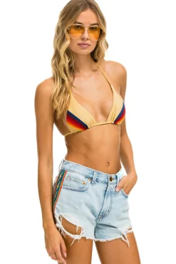 Denim | Denim | Aviator Nation BOLT STRIPE BOYFRIEND CUTOFF JEAN SHORTS - SUPER LIGHT SUPERLIGHT