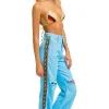 Denim | Denim | Aviator Nation BOLT STRIPE HI RISE WIDE-LEG GYPSY JEAN - SKY