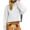 Hoodies | Aviator Nation BOLT STRIPE RELAXED CROPPED PULLOVER HOODIE - WHITE
