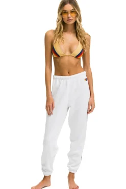 Sweatpants | Aviator Nation BOLT STRIPE SWEATPANTS - WHITE