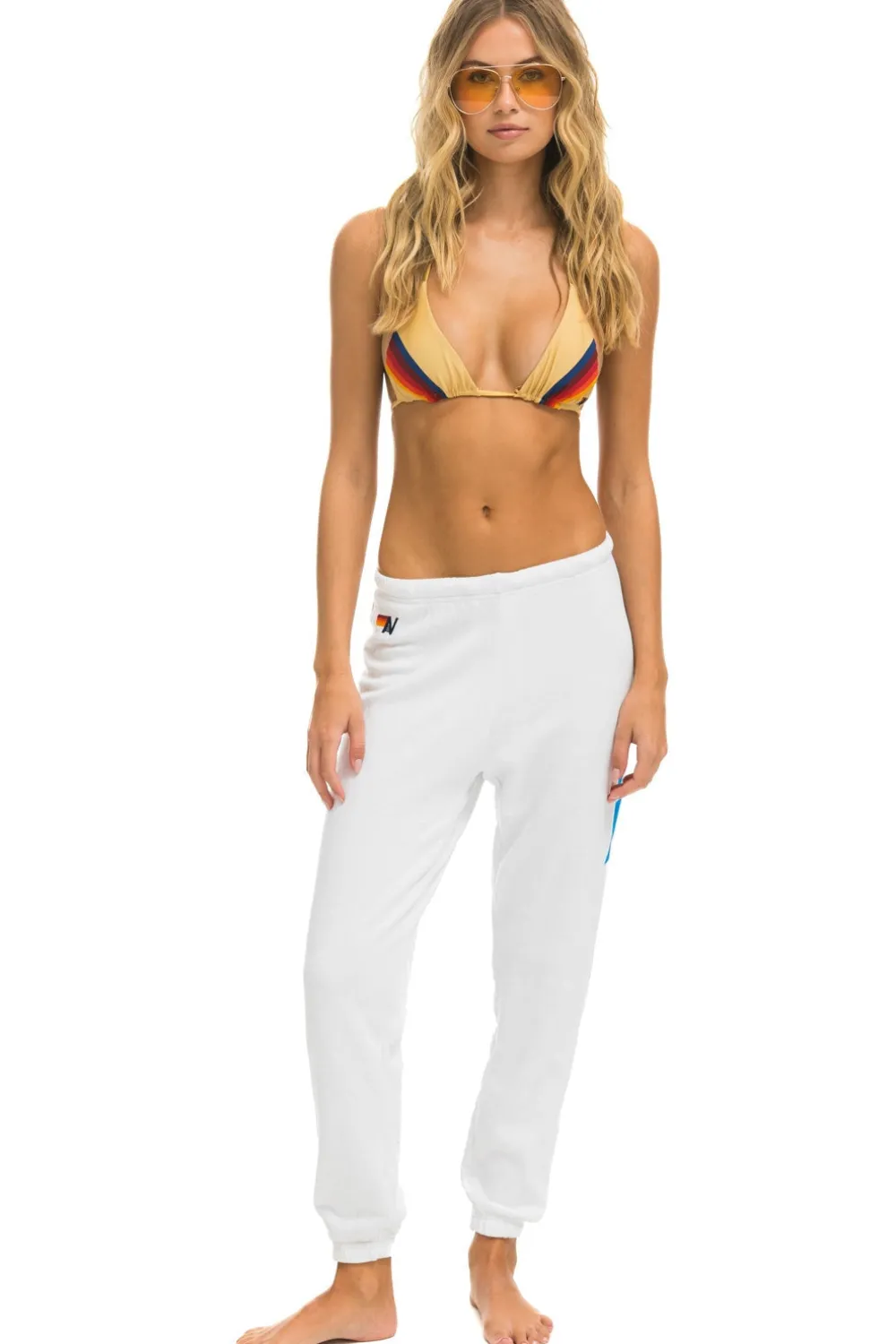 Sweatpants | Aviator Nation BOLT SWEATPANTS - WHITE // BLUE WHITE//BLUE