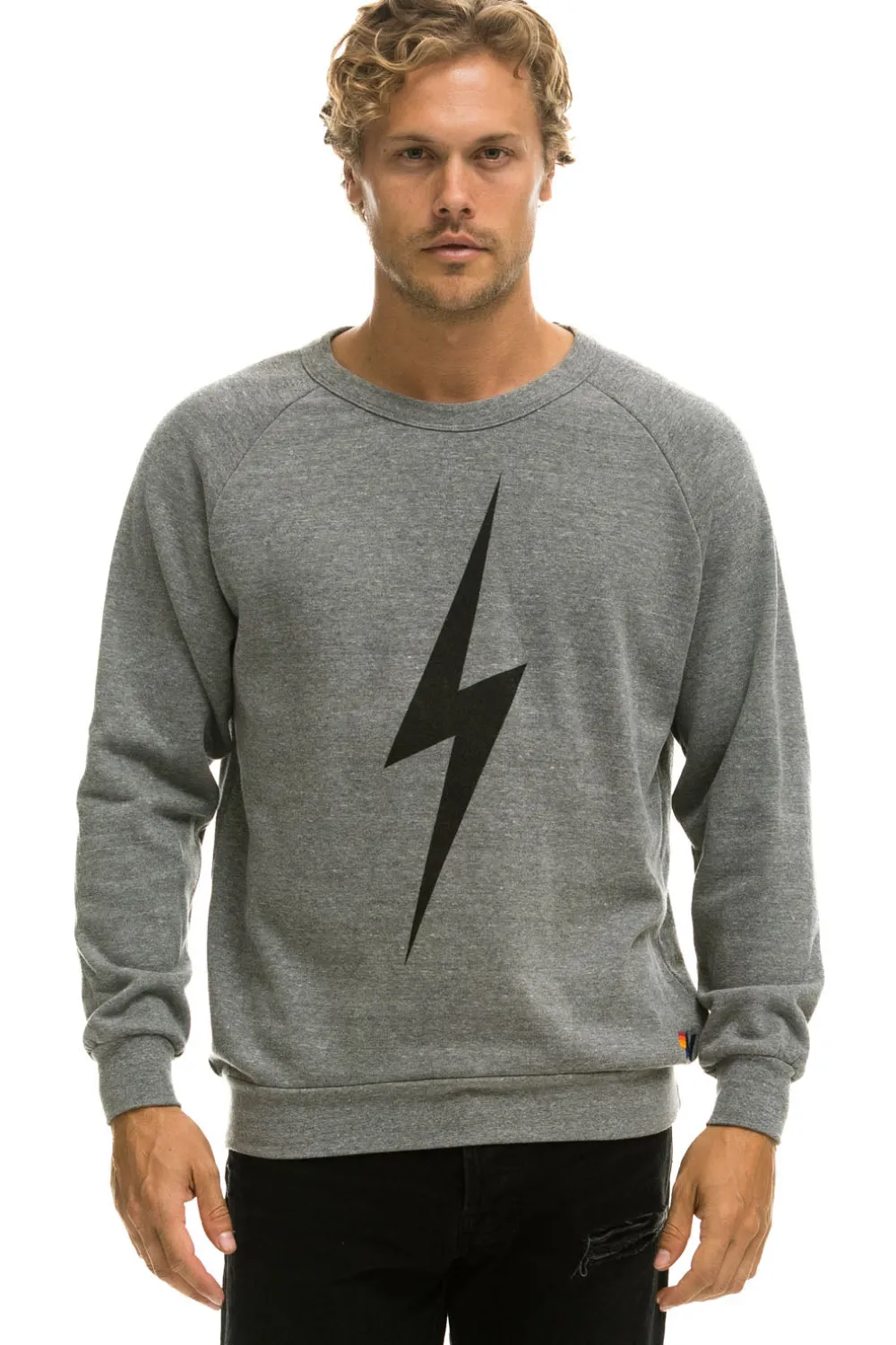 Sweatshirts | Sweatshirts | Aviator Nation BOLT SWEATSHIRT - HEATHER GREY HEATHERGREY