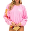 Collab Merchandise | Collab Merchandise | Aviator Nation BOTTLEROCK 2024 CREW SWEATSHIRT RELAXED - NEON PINK NEONPINK