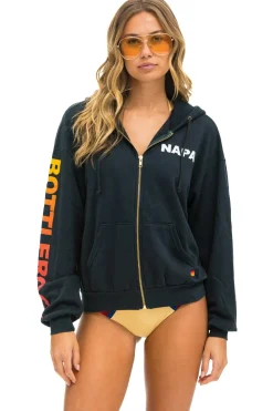 Hoodies | Collab Merchandise | Aviator Nation BOTTLEROCK 2024 RELAXED ZIP HOODIE - CHARCOAL