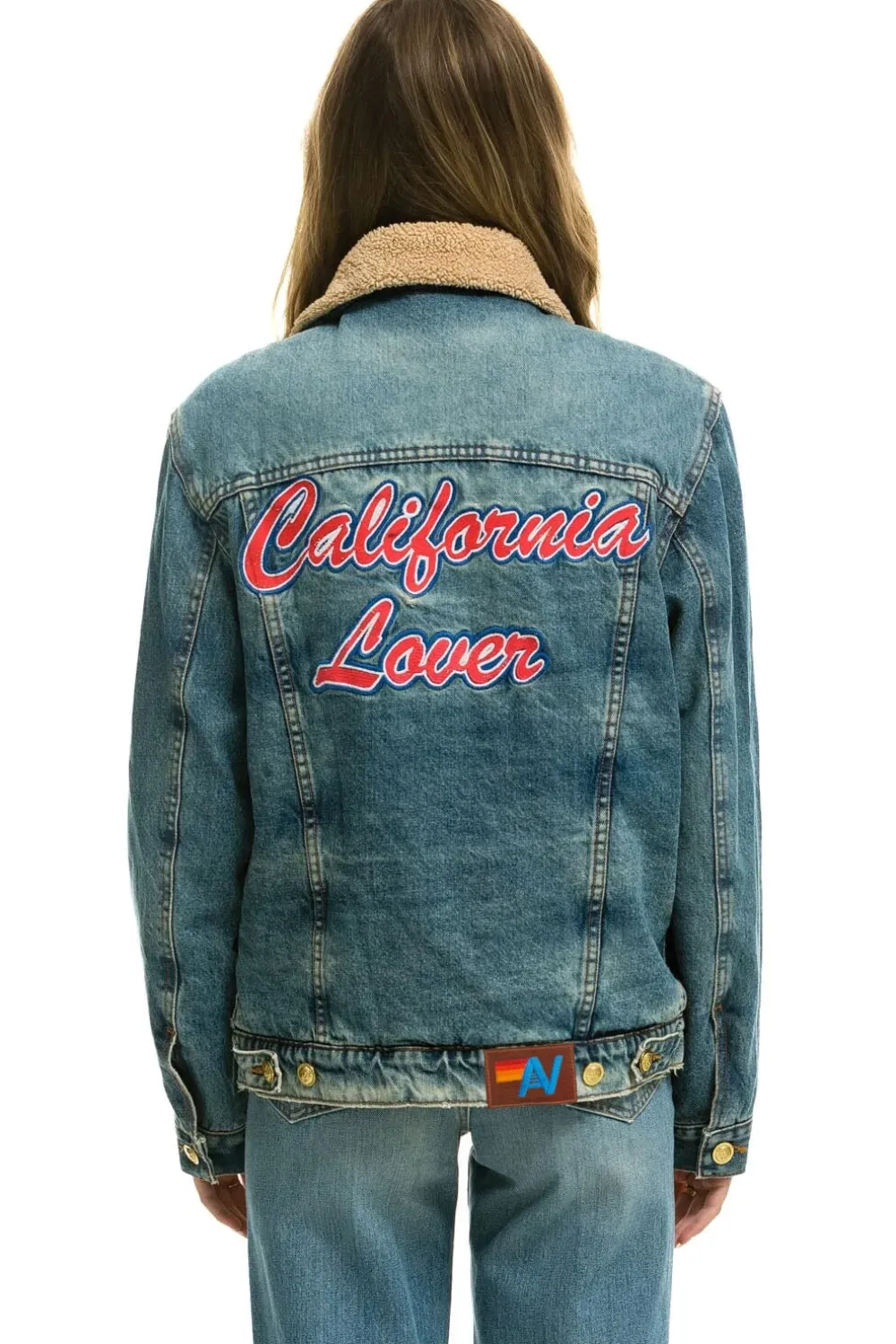 Denim | Denim | Aviator Nation CALI LOVER RANCH SHERPA DENIM JACKET - VINTAGE