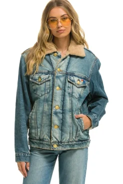 Denim | Denim | Aviator Nation CALI LOVER RANCH SHERPA DENIM JACKET - VINTAGE