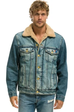 Denim | Denim | Aviator Nation CALI LOVER RANCH SHERPA DENIM JACKET - VINTAGE