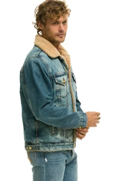 Denim | Denim | Aviator Nation CALI LOVER RANCH SHERPA DENIM JACKET - VINTAGE