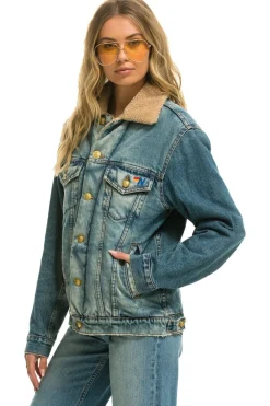 Denim | Denim | Aviator Nation CALI LOVER RANCH SHERPA DENIM JACKET - VINTAGE