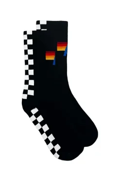 Socks | Socks | Aviator Nation CHECKERED SOCK - BLACK // WHITE BLACK//WHITE