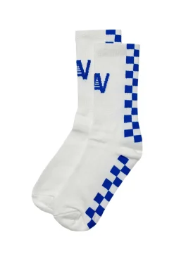 Socks | Socks | Aviator Nation CHECKERED SOCK - WHITE // OCEAN WHITE//OCEAN