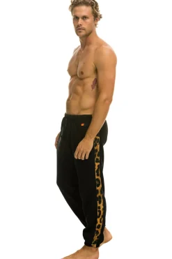 Sweatpants | Aviator Nation CHEETAH STRIPE SWEATPANTS - BLACK // CHEETAH BLACK//CHEETAH