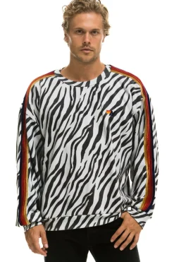 Sweatshirts | Sweatshirts | Aviator Nation CLASSIC RELAXED FIT CREW SWEATSHIRT - ZEBRA