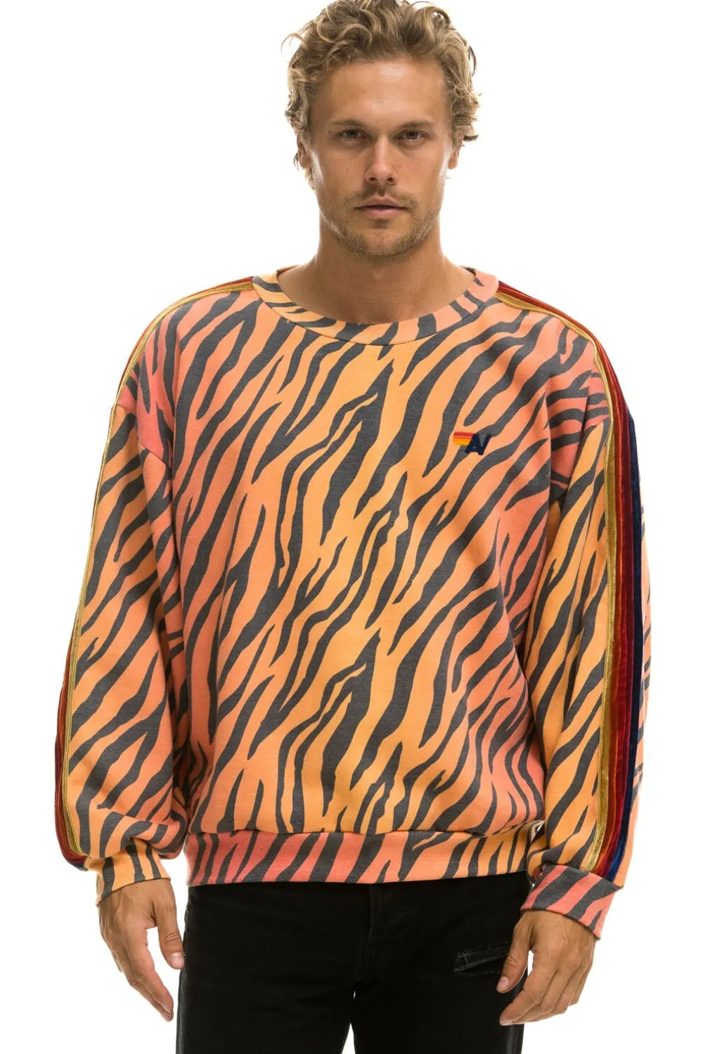 Sweatshirts | Sweatshirts | Aviator Nation CLASSIC RELAXED FIT CREW SWEATSHIRT - TIGER