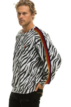 Sweatshirts | Sweatshirts | Aviator Nation CLASSIC RELAXED FIT CREW SWEATSHIRT - ZEBRA