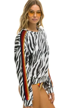 Sweatshirts | Sweatshirts | Aviator Nation CLASSIC RELAXED FIT CREW SWEATSHIRT - ZEBRA