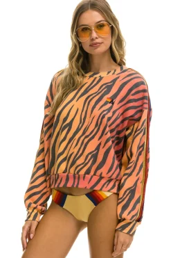 Sweatshirts | Sweatshirts | Aviator Nation CLASSIC RELAXED FIT CREW SWEATSHIRT - TIGER