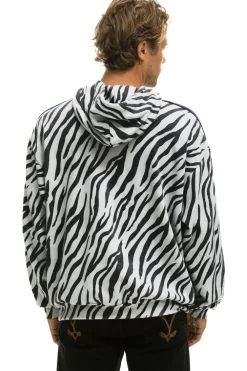 Hoodies | Hoodies | Aviator Nation CLASSIC RELAXED PULLOVER HOODIE WITH ZIPPER POCKETS - ZEBRA