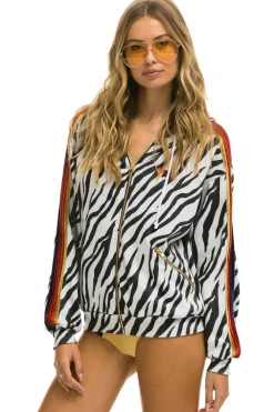 Hoodies | Hoodies | Aviator Nation CLASSIC RELAXED ZIP HOODIE WITH POCKETS - ZEBRA