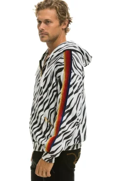 Hoodies | Hoodies | Aviator Nation CLASSIC RELAXED ZIP HOODIE WITH POCKETS - ZEBRA