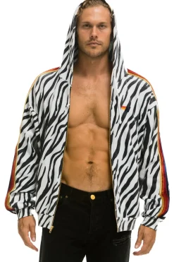 Hoodies | Hoodies | Aviator Nation CLASSIC RELAXED ZIP HOODIE WITH POCKETS - ZEBRA