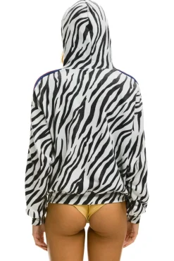 Hoodies | Hoodies | Aviator Nation CLASSIC RELAXED ZIP HOODIE WITH POCKETS - ZEBRA