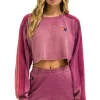 Sweatshirts | Aviator Nation CLASSIC STRIPE CROPPED CREW SWEATSHIRT RELAXED - FADED BERRY FADEDBERRY