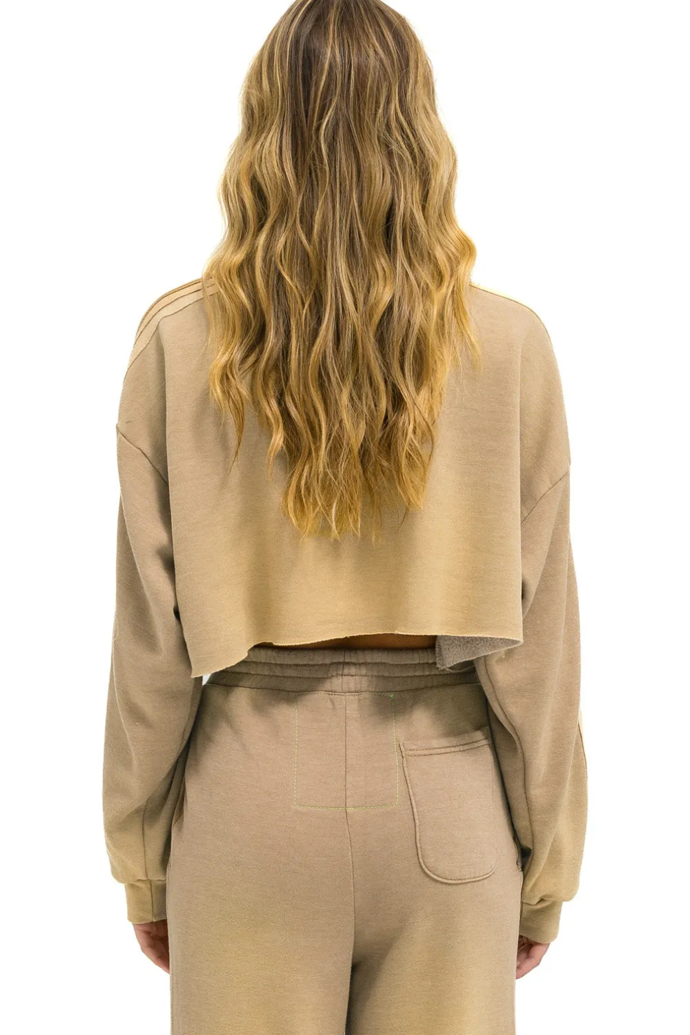 Sweatshirts | Aviator Nation CLASSIC STRIPE CROPPED CREW SWEATSHIRT RELAXED - FADED TAN FADEDTAN